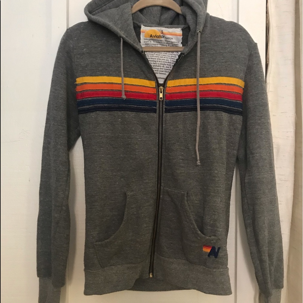 Aviator Nation 5 stripe hoodie